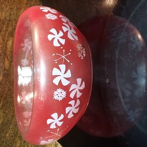Vintage Peppermint Glass Bowl.
